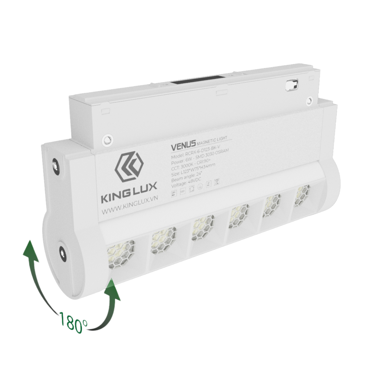Đèn nam châm chiếu rọi xoay cao cấp Kinglux-6W