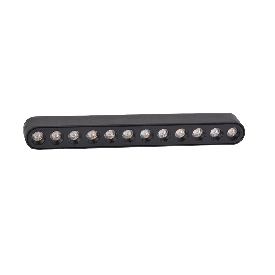 Đèn rọi gắn ray siêu mỏng, vỏ đen, 12W, đơn sắc