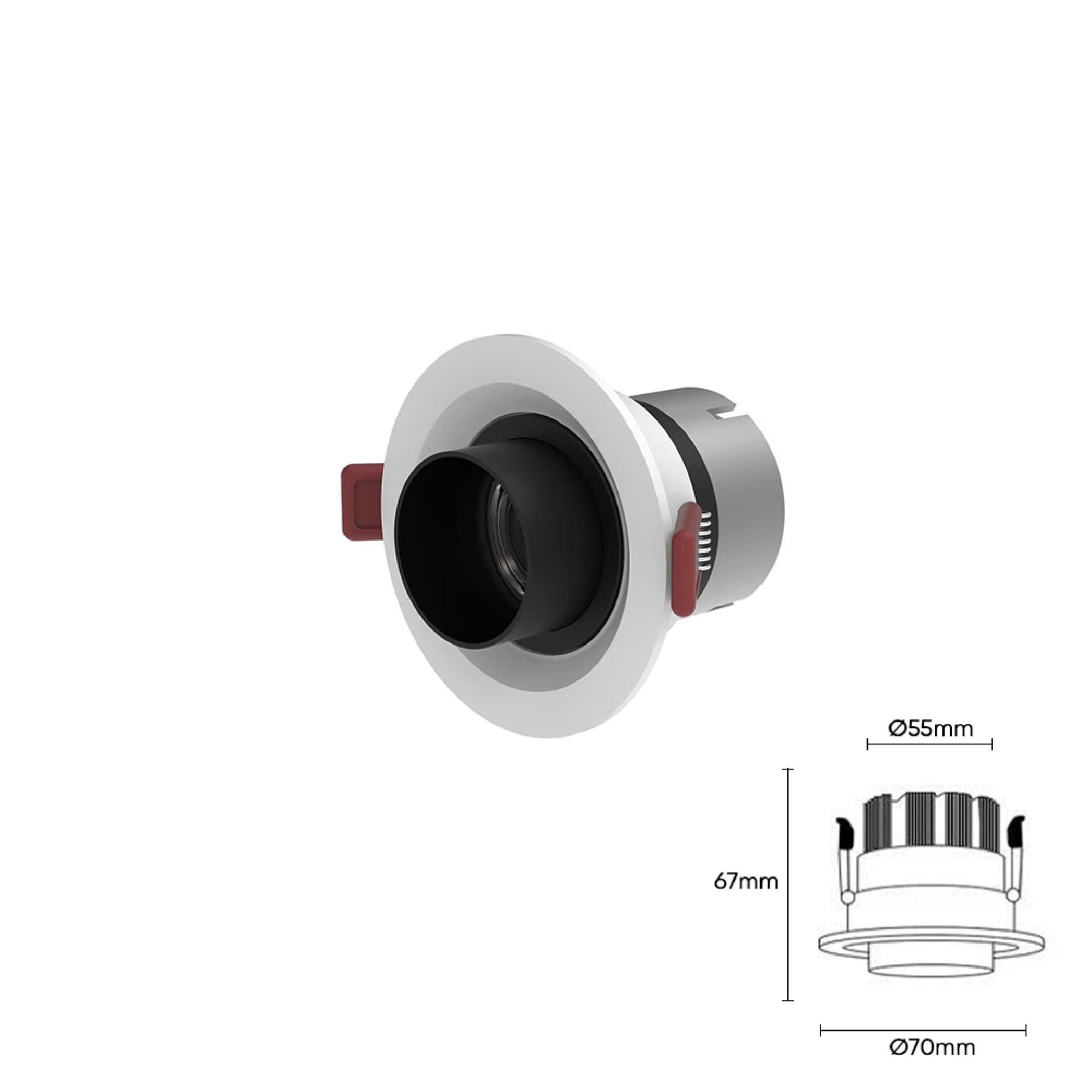 Đèn Spotlight Zoom 15°- 60°, SPZ-10-92, lỗ cắt Ø75mm, Điều khiển Dim Triac