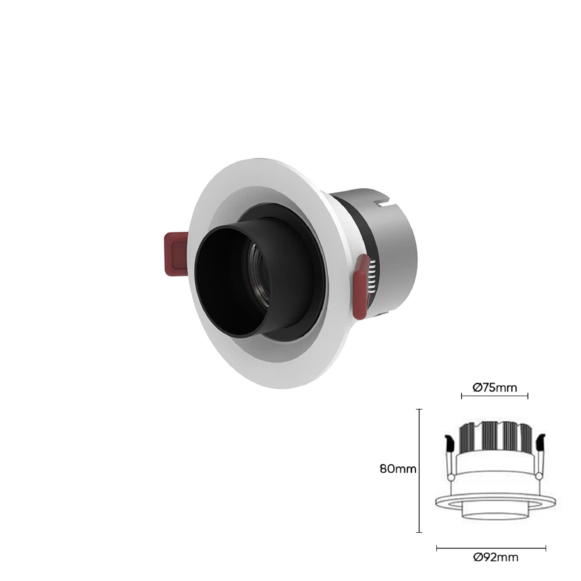 Đèn Spotlight Zoom 15°- 60°, SPZ-10-T92, lỗ cắt Ø75mm