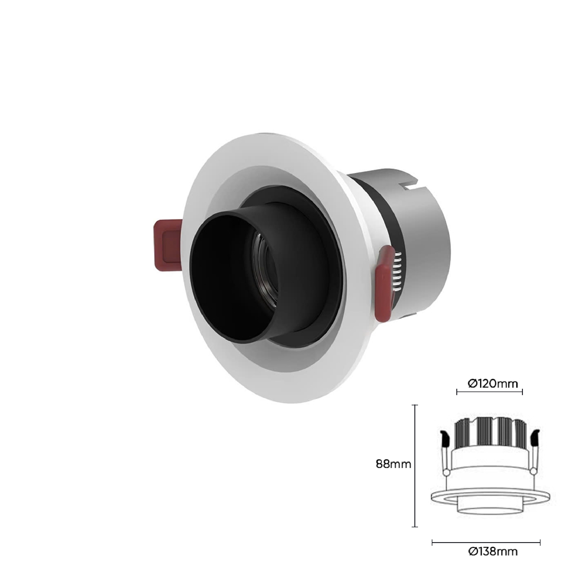 Đèn Spotlight Zoom 15°- 60°, SPZ-12-T92, lỗ cắt Ø75mm