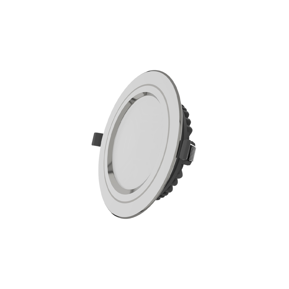 Đèn Downlight tán quang, 8W, viền bạc, đơn sắc