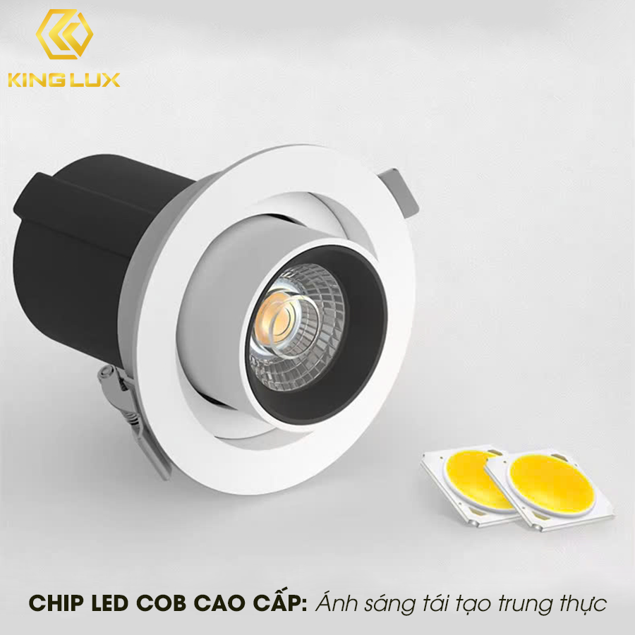 Spotlight 360°, SPTT-12-T84 vỏ trắng, công suất 12W, Điều khiển Dim Triac