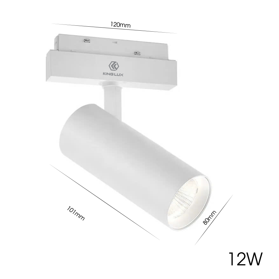 Đèn rọi ray nam châm dạng ống tròn cao cấp Kinglux-12W